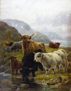 Highland Cattle in a Glen by ROBERT WATSON