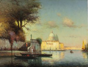 GEORGES NOEL BOUVARD, 1912-1975, “Venice, Evening”, oil on canvas, 19½ x 25½ inches, signed Cambridge Fine Art
