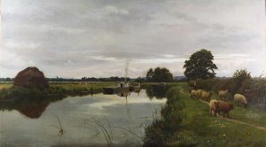 WILLIAM SIDNEY COOPER, R.B.A., 1854-1927, “The Kennet Canal”, Oil on canvas, 24 x 42 inches, signed Cambridge Fine Art