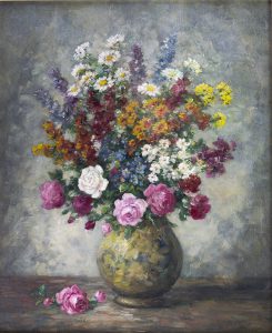 WALTER WEEDON GROSSMITH, 1854-1919, “Flowers”, Oil on canvas, 24 x 20 inches, signed Cambridge Fine Art