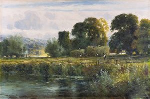 HARRY PENNELL, 1879-1934, “The Church Fields”, Oil on canvas, 20 x 30 inches, signed Cambridge Fine Art