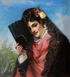 A Spanish Beauty by EDWARD CHARLES BARNES, 1830-1890 Cambridge Fine Art Gallery