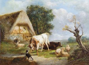 A Farmyard Scene by PIERRE DIELMAN Cambridge Fine Art Gallery