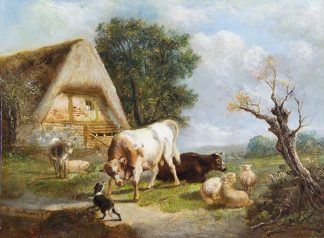 A Farmyard Scene by PIERRE DIELMAN Cambridge Fine Art Gallery