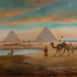 Evening near the Pyramids by FREDERICK GOODALL, R.A Cambridge Fine Art Gallery