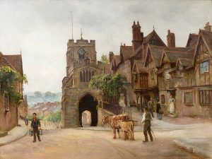 East Gate, Warwick by ARTHUR TREVOR HADDON, R.B.A. Cambridge Fine Art Gallery