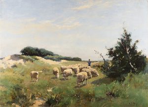 Sheep Grazing by WILLEM ANTON ALEXANDER KNIP Cambridge Fine Art Gallery