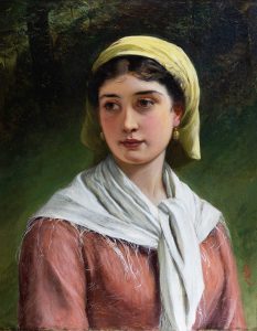 A Country Maid by CHARLES SILLEM LIDDERDALE, R.B.A., 1831-1895 Cambridge Fine Art Gallery