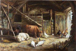 The Crofter’s Byre by OSEPH DENOVAN ADAM, R.S.A. Cambridge Fine Art Gallery