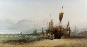 Fisherfolk on the Shore by GEORGE DODGSON CALLOW Cambridge Fine Art Gallery