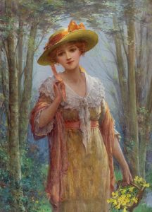 Gathering Daffodils by SYDNEY PERCY KENDRICK Cambridge Fine Art Gallery