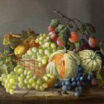 Still life with Fruit on a Stone Ledge by MARIA MARGITSON Cambridge Fine Art Gallery
