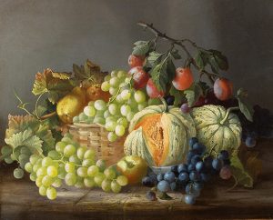 Still life with Fruit on a Stone Ledge by MARIA MARGITSON Cambridge Fine Art Gallery