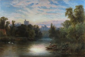 Windsor Castle from the Thames by ALFRED AUGUSTUS GLENDENING Cambridge Fine Art Gallery