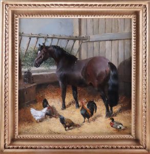 A Stable Interior by JOHN FREDERICK HERRING junior Cambridge Fine Art Gallery