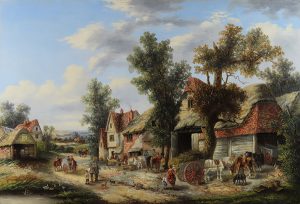 A Village Scene by EDWARD MASTERS Cambridge Fine Art Gallery