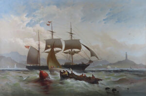 A Breezy day off the Coast by WILLIAM GIBBONS Cambridge Fine Art Gallery