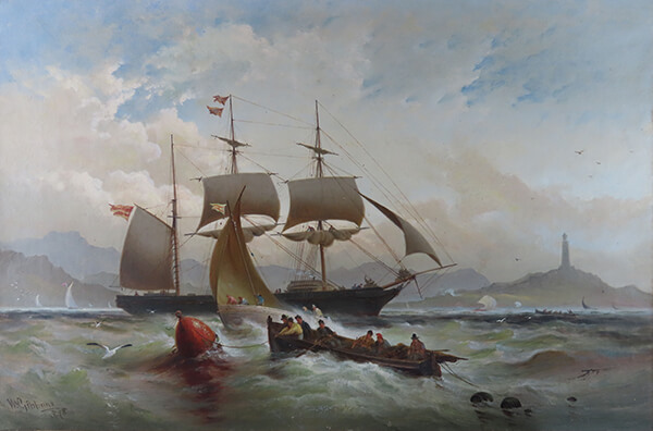 A Breezy day off the Coast by WILLIAM GIBBONS Cambridge Fine Art Gallery