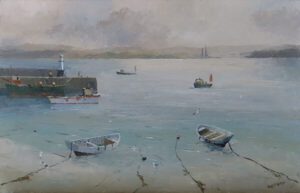 A Cornish Harbour by HUGH EDWARD RIDGE Cambridge Fine Art Gallery