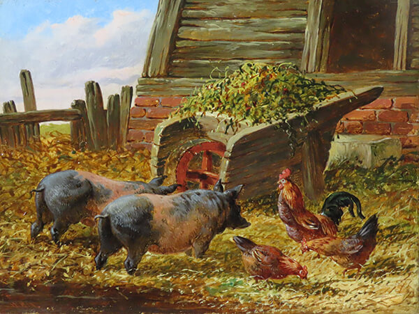 A Kent Farmyard by WILLIAM BEALES REDFERN Cambridge Fine Art Gallery