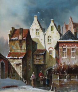 A View in Rotterdam by SIMON van der LEY [Pair] Cambridge Fine Art Gallery