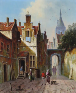 A View in Rotterdam by SIMON van der LEY [Pair] Cambridge Fine Art Gallery