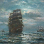 Shipping by Moonlight by BERNARD FINEGAN GRIBBLE Cambridge Fine Art Gallery